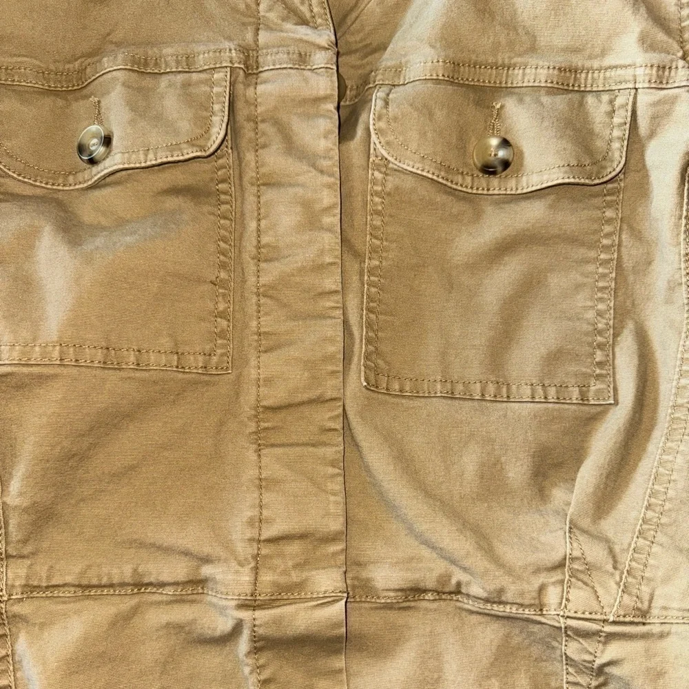 CAbi Fitted Military Jacket Button Closure Khaki Cotton Spandex size small - Picture 6 of 12